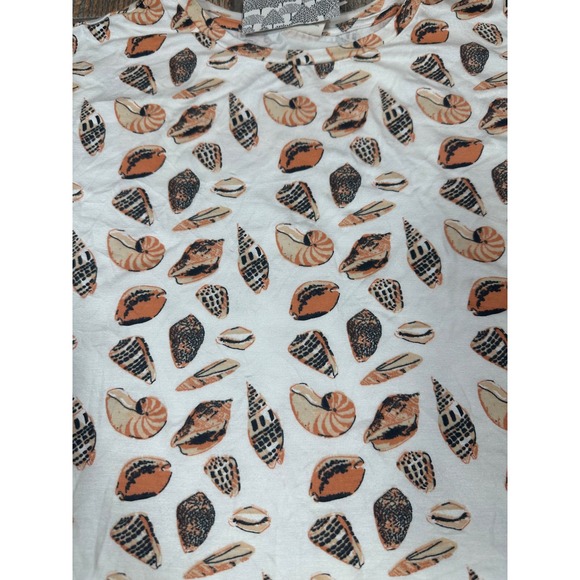 Kate Quinn Girls Size 9-10Y Seashell Print Short Sleeve T-Shirt White‎ - Picture 2 of 9